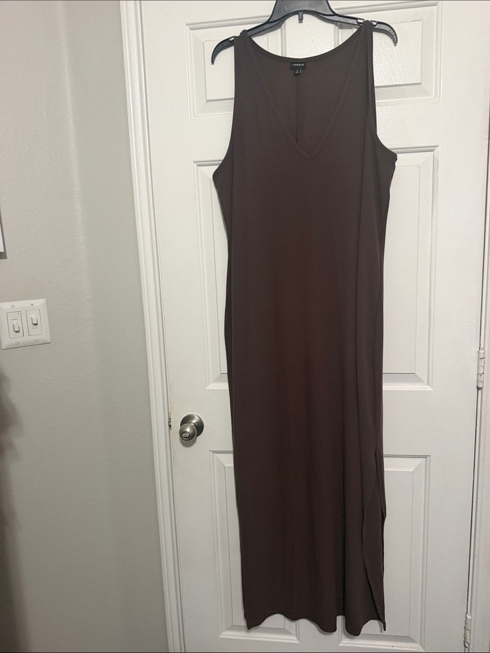 torrid Sleeveless V-Neck Maxi Dress in Dark Brown